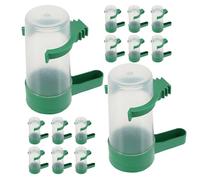 HOODANCOS 18pcs Automatic Bird Watering Can Water Dispenser for Birds Cage Parakeet Water Dispenser Indoor Feeder