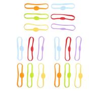 HOODANCOS 18Pcs Stretchable Silicone Wine Drink Markers with 6 Colors, Portable Drink Bands for Glasses and Bottles, Decorative Wine Charms for Parties and Home Bar Use