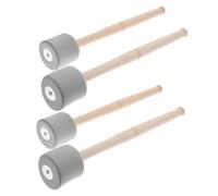 HOODANCOS 2 Pairs Bass Drum Mallets Performance Drumsticks Well-polished Wooden Handle Lightweight Eva Foam Head Playing Bass Drum