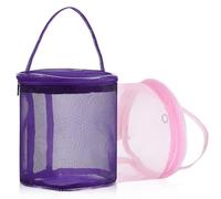 HOODANCOS 2 Pcs Crochet Hook Organizers with Mesh Yarn Storage Bags for Knitting Supplies Portable Sewing Tools Carrying Case for Knitters Easy-access Design Crafting Storage