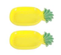 HOODANCOS 2 Pcs Small Ceramic Pet Food Bowls for Hamsters Rabbits Hedgehogs Pineapple Shape Anti-tip Feeding Dishes Easy to Clean Food Water Bowls for Small Animals