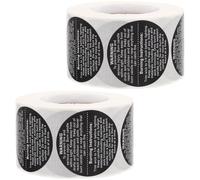 HOODANCOS 2 Rolls Safety Stickers Warning Labels Black Coated Paper Easy to Paste Easy to Use Candle Making Packaging Packages