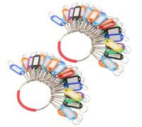 HOODANCOS 2 Sets Key Identifier Tags with Spring Hooks and Writable Label Windows Plastic and Metal Key Rings and Classification in Auto Repair Shops and Properties