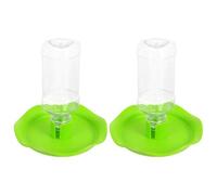 HOODANCOS 2 Sets Lotus Leaf Shaped Pet Water Basin with Bottle for Reptiles Turtles Lizards Spill-resistant Lightweight Water Feeder Bowl for Cage Use