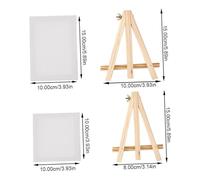 HOODANCOS 2 Sets Mini Wood Easel Painting Racks with Canvas Frames for Art Display Student Drawing Craft Organization Lightweight Portable Wooden Stand for Beginners