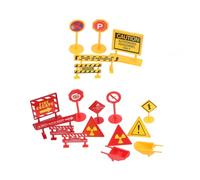 HOODANCOS 2 Sets Miniature Traffic Signs for Realistic Road Sign Models in Yellow Red Educational Playset for Road Safety Awareness and Sharing Compact