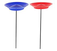 HOODANCOS 2 Sets Spinning Plates with Sticks Juggling Kit for Adults Circus Performance Props with Continuous Rotation Easy to Learn and Use Colorful Red and Blue Discs for Group