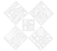 HOODANCOS 20 Sheets Ocean-Themed Paint Stencils Set, 13x13cm Reusable Sea Creatures Stencils for Painting Canvas, Wood, Walls DIY Art and Craft Templates