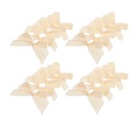 HOODANCOS 200pcs Mini Beige Polyester Bows 4x4cm for DIY Wedding Decor and Party Wrapping, Small Fabric Ribbon Bows for Clothing Ornaments and Craft Embellishments
