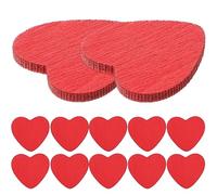 HOODANCOS 200pcs Red Wooden Heart Ornaments with Sponge Sticker for DIY Crafts and Scrapbook Decoration, Adorable Self-Adhesive Love Hearts for Valentine's Day and Home Decor