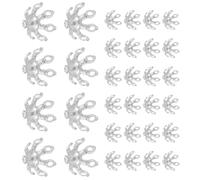 HOODANCOS 200Pcs Silver Brass Flower Bead Caps 10Mm Metal Filigree Spacer Beads for Jewelry Making End Caps for Bracelets Earrings Necklaces Decorative Flower Ornament for DIY Craft