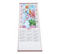 HOODANCOS 2026 Year of The Horse Lunar Wall Calendar Hanging Scroll with Ample Writing Space and Sturdy Paper Material, Unique Rattan Design for Home and Studies Monthly Planning