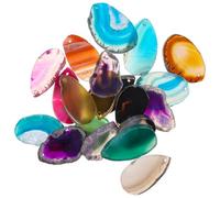 HOODANCOS 20pcs Agate Pendant Charms Agate Stone Charms Assorted Color Mixed Style with Hole Smooth Surface DIY Jewelry Pendants for Bracelet Making and Handicraft Decoration Random Style
