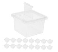 HOODANCOS 20pcs Clear Reptile Feeding Boxes Practical Insect Enclosure for Spiders Geckos Small Turtles Frogs Corn Snakes Portable Observation Habitat