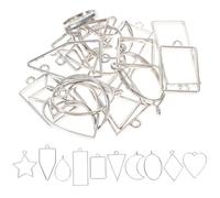 HOODANCOS 20pcs DIY Hollow out Pendants Frame Theme Decorations for Jewelry Making and Shapes for Pendant Projects