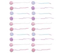 HOODANCOS 20pcs Interactive Cat Toys Kit - Plush Wool Yarn Balls with Tail and Bell, Fuzzy Rope Balls for Indoor Cats and Kittens, Sound Toys for Boredom Relief and Chewing Play