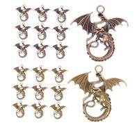 HOODANCOS 20pcs Vintage Metal Dragon Charms Dragon Pendant Necklace Charms DIY Jewelry Making Accessories Unisex Ancient Blue and Red Colors Unique Wing Design for Crafting and Decoration