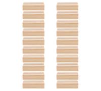 HOODANCOS 20pcs Wooden Calendar Card Holders Beige Wood Block Base with Smooth Flat Bottom, Space-saving and Versatile Holder Functionality for Postcards and Wedding Table Signs on Bookshelf