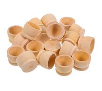 HOODANCOS 20pcs Wooden Easter Egg Cups 4x5cm Natural Wood Color Egg Holders DIY Dinosaur Trays Party Favors Spring Easter Party Supplies
