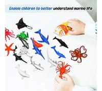 HOODANCOS 24 Pcs Mini Ocean Animal Figures Safe Plastic Sea Creature for Educational Learning Versatile Biology Decor and Play
