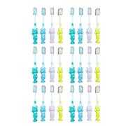 HOODANCOS 24Pcs Bear Shape Toothbrush Set with Bamboo Charcoal Soft Bristles, Assorted Colors Pink Green Blue Yellow, Manual Toothbrushes for Boys and Oral Care