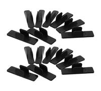 HOODANCOS 24pcs Self-Adhesive Pen Holders for Whiteboard and Clipboard, Black Large and Small Pencil Clips for 7-10mm Markers, Wall-Mount Organizer for Classroom and Office Supplies