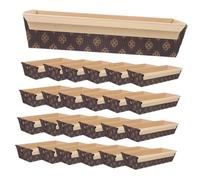 HOODANCOS 25pcs Large Paper Loaf Pans Boat-Shaped Baking Molds Non-Stick Corrugated Bread Cake Baking Trays for Parties and Home Use