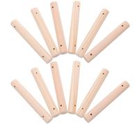 HOODANCOS 26PCS Natural Wooden Bird Ladder Perch Sticks with Holes for DIY Cage Accessories, Round Craft Rods Replacement for Rope Ladder, Small Animal Climbing Wooden Dowels for Parrot and