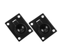 HOODANCOS 2pcs 304 Stainless Steel Square Flush Pull Ring Handles for Yacht Deck Hatch, Recessed Mount Lift Rings for Boat Cabin and Kayak Hatch Covers, Matte Black Small Size, Marine