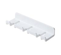 HOODANCOS 2pcs Adhesive Wall Mounted Toothbrush Holder Rack Hook for Bathroom Storage, White Plastic Toothbrush Organizer Suitable for Home and Travel