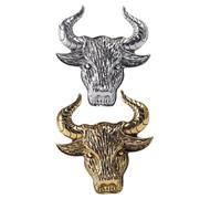HOODANCOS 2pcs Alloy Chinese Zodiac Brooch Ox Breastpin Vintage Brooch Cattle Shaped Design, Eye-catching and Easy to Match Accessories for Matching Shawl or Sweater, Vintage Gift for Women