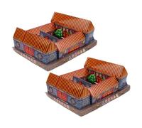 HOODANCOS 2pcs Ancestor Worship Ghost Paper Houses for Qingming Festival Sacrificing Supplies, Large Denomination Paper Sacrifice Houses for Tomb-Sweeping and Ancestral Offerings