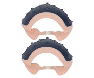 HOODANCOS 2pcs Baby Waterproof Silicone Shampoo Caps Protective Bathing Hats for Taking A Shower with Cartoon Shape Navy Blue Design