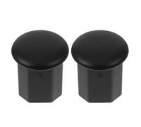 HOODANCOS 2pcs Black Octagonal Tpe Hockey Stick End Caps with Enhanced Grip and Durability, Protective Replacement End Cap for Hockey Stick Handles