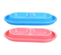 HOODANCOS 2pcs Cat Feeding Bowl with Stable Base Dual Compartments for Food and Water Easy Clean Pet Feeder Tray for Indoor and Outdoor Use Slip Cat Water Bowl for Healthy Eating Habits