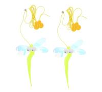 HOODANCOS 2Pcs Cat Indoor Hanging Pet with Cartoon Felt Dragonfly Design Interactive Exercise for Cats to Strengthen Bond and Provide Fun