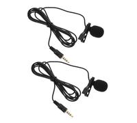 HOODANCOS 2pcs Clip-on Omnidirectional Lapel Microphone with 4-pole 3.5mm Plug, High Sensitivity Copper Capsule for Laptop and Phone Interviews Or Recordings