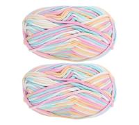 HOODANCOS 2Pcs Colorful Core-Spun Cotton Yarn for Knitting and Crochet, Lightweight Supple Thread for Sweaters and Scarves, Portable Household Yarn for DIY Handmade Crafts