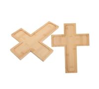 HOODANCOS 2pcs Cross-Shaped Wooden Serving Platter Premium Wood Charcuterie Board for Christmas Appetizers Cheese Bread Festive Snack Plates Stylish Holiday Table Decor for Family Dinners