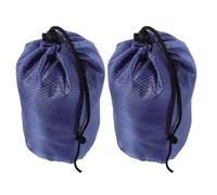 HOODANCOS 2Pcs Dark Blue Geometric Pattern Down Coat Travel Drawstring Storage Bags with Round Bottom 19Cm Diameter X 32Cm Height for Clothes Organization and Camping
