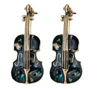 HOODANCOS 2pcs Delicate Violoncello Shaped Brooch Pin for Women, Wear Resistant Alloy and Shell Material, Special Design Accessory for Party and Anniversary Dressing