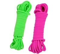 HOODANCOS 2pcs Elastic Skipping Rope Meters for Outdoor Fun School Activities Rubber Band Jump for Boys and Green Rosy Colors