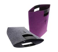 HOODANCOS 2Pcs Felt Tote Bible Bag for Ladies Large Capacity Carrying Case with Handle Lightweight Organizer for Bible Study Church Shopping Office and Daily Use Grey Purple