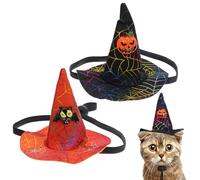 HOODANCOS 2Pcs Halloween Pet Hat with Black Pumpkin and Design Soft Comfortable Headwear for Cats and Dogs Festive Costume Accessory for Halloween Parties and Photo Random Color