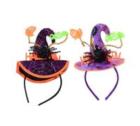 HOODANCOS 2Pcs Halloween Spider Witch Hat Headbands Party Favor Hair Hoop for Adults Clever Halloween Design with Spider and Hook Hat for Themed Costume and Holiday Decoration