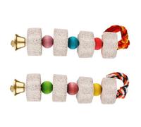 HOODANCOS 2Pcs Hamster Molar Stones Teeth Grinding for Small Pets Guinea Pigs Rabbits Chinchillas Squirrels Parrots Safe Chew Mineral Critters Choice Random Color