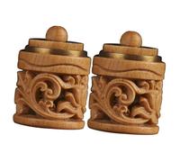 HOODANCOS 2pcs Hollow Wooden Scent Sachet Pendant DIY Charm with Rotatable Opening for Aroma Beads Essential Oils Lightweight Car Keychain and Home Fragrance Accessories