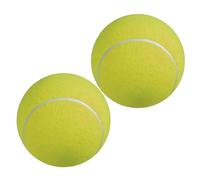 HOODANCOS 2Pcs Inflatable Giant Tennis Ball Rubber Pet with Gas Needle Soft Flannel Surface Flexible Chew for Dogs and Play