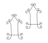 HOODANCOS 2pcs Iron Art Plate Display Holder Wall Hanging Stand for Artwork Platters Trays Books Classic Black Finish Minimalist Vintage Design for Kitchen Dining Study Gallery Decor