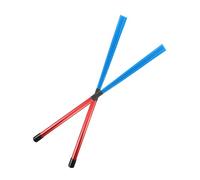 HOODANCOS 2pcs Jazz Drum Brushes with Red Handle Blue Nylon Brush Lightweight Aluminum Alloy Percussion Sticks for Cajon Snare Drum Accessories Flexible Drumming Equipment for Musicians and